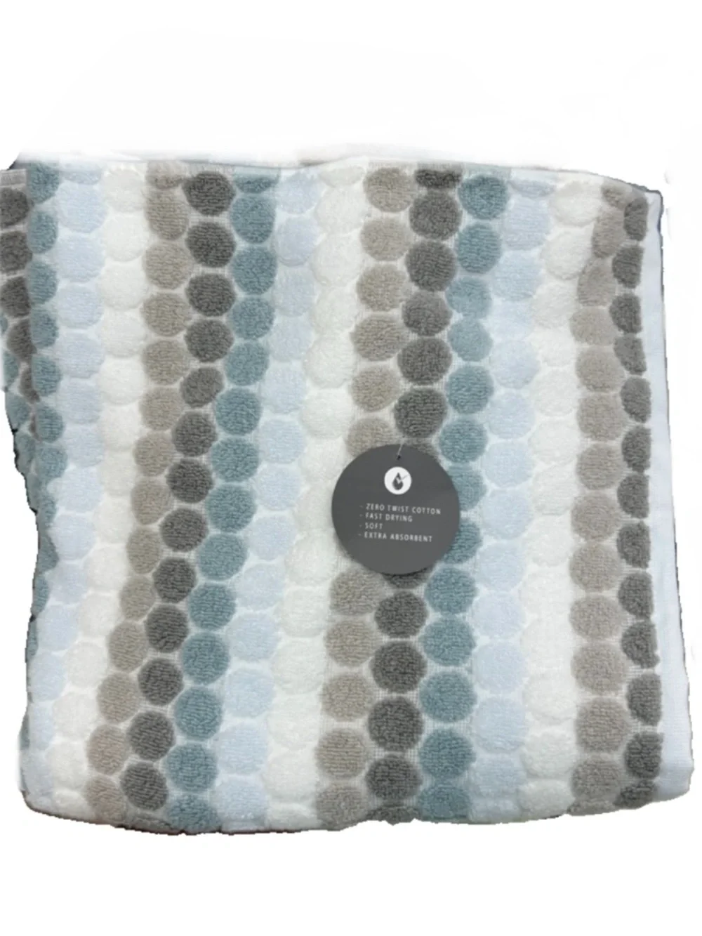 Soho Living Blue, White and Gray Soft and Durable Quick Dry Bath Towels Set of 2